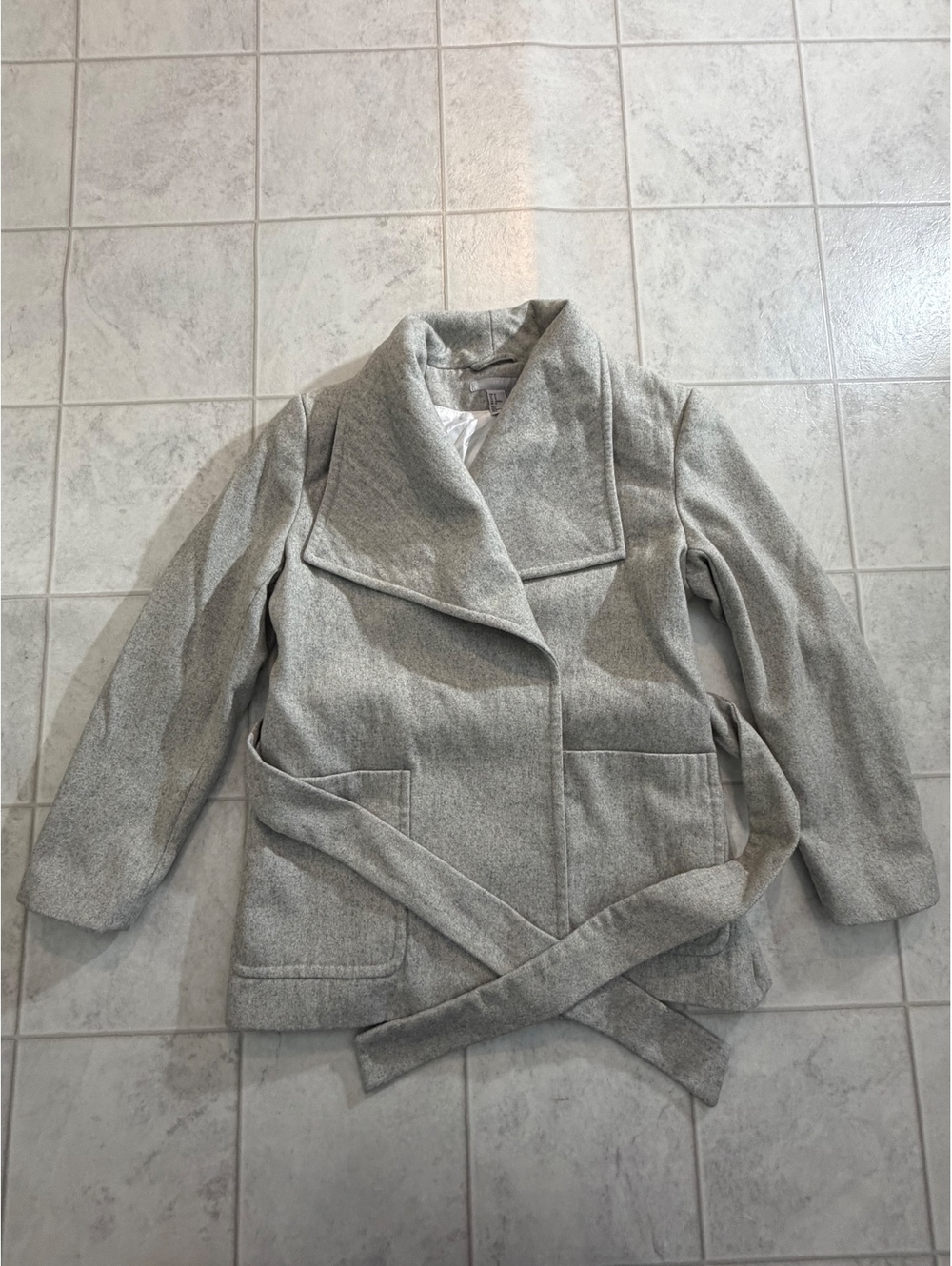 H and M gray wrap jacket size 12